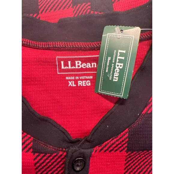 L.L. Bean Mens Plaid Onepiece Pajamas With Button Front & Cuffs Christmas XL - Picture 7 of 8
